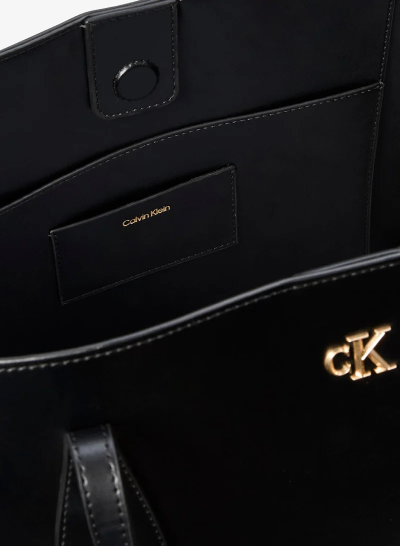 CALVIN KLEIN  Monogram Logo Plaque Tote Bag for Women | Best Price UAE